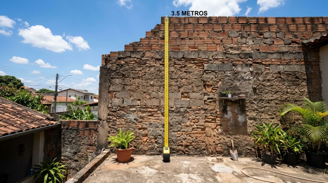 Proprietário levanta o muro de 2 para 3,5 metros para ter privacidade e descobre que a prefeitura limita a altura na divisa, o vizinho também reclama da perda de sol no quintal