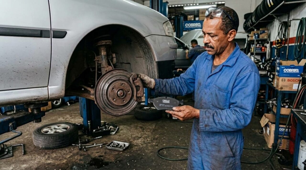 Motorista troca as pastilhas de freio na oficina do bairro por R$ 380, sai satisfeito e cinco dias depois começa a ouvir um chiado agudo a cada frenagem, volta ao mecânico e descobre que o disco não foi retificado junto com a peça nova