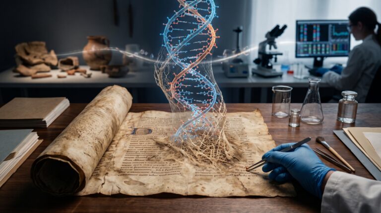 Um manuscrito medieval virou arquivo biológico sem que seus escribas soubessem e o DNA preservado no pergaminho ajudou a reconstruir 3.500 anos de um vírus de ovelhas