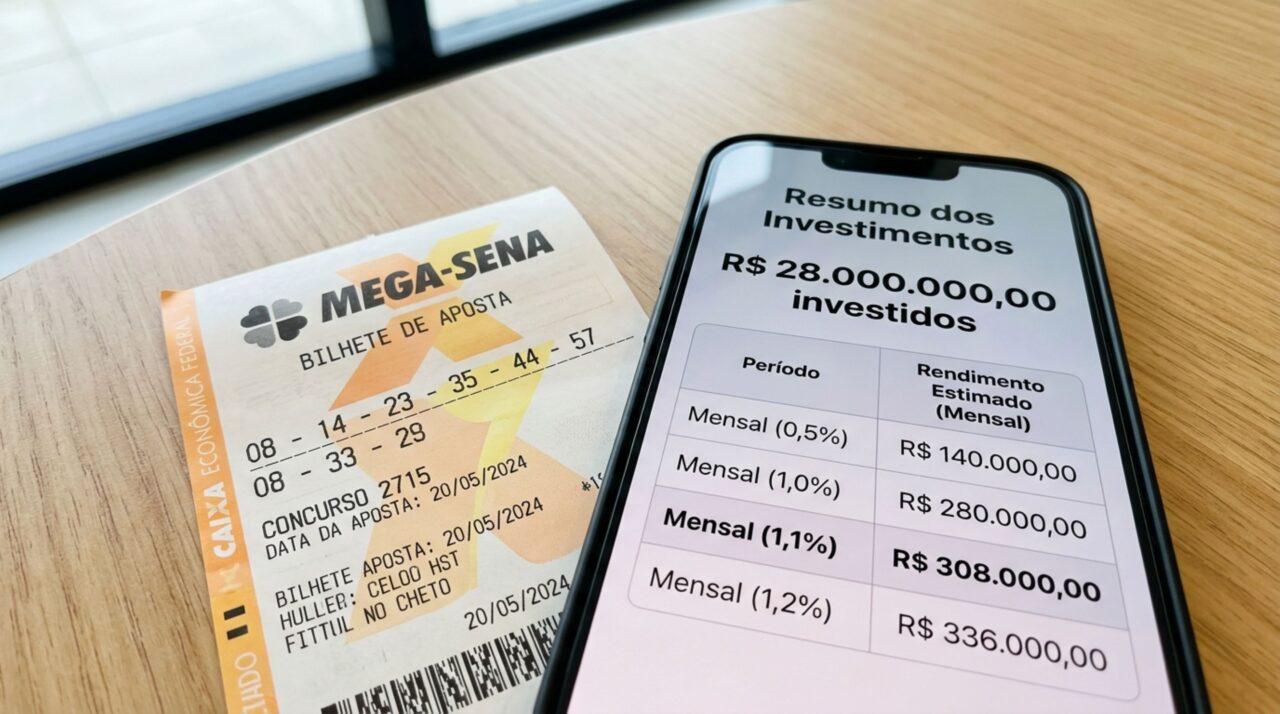 Quanto rendem R$ 28 milhões da Mega-Sena nos principais investimentos em 2026?