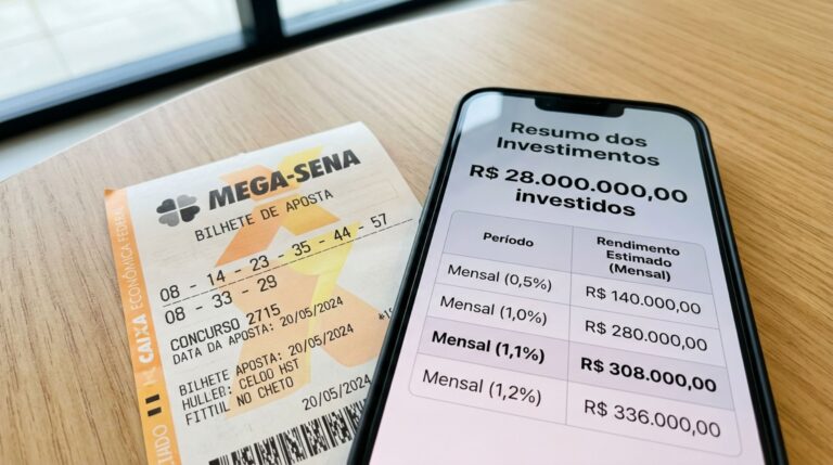 Quanto rendem R$ 28 milhões da Mega-Sena nos principais investimentos em 2026?