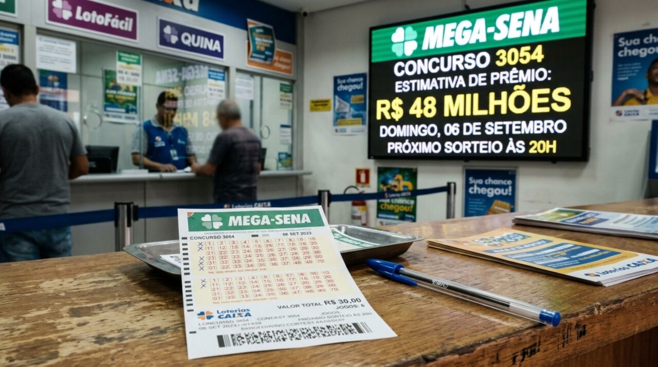 Mega-Sena tem sorteio de R$ 48 milhões no domingo: concurso 3054 acontece às 11h de 6 de setembro