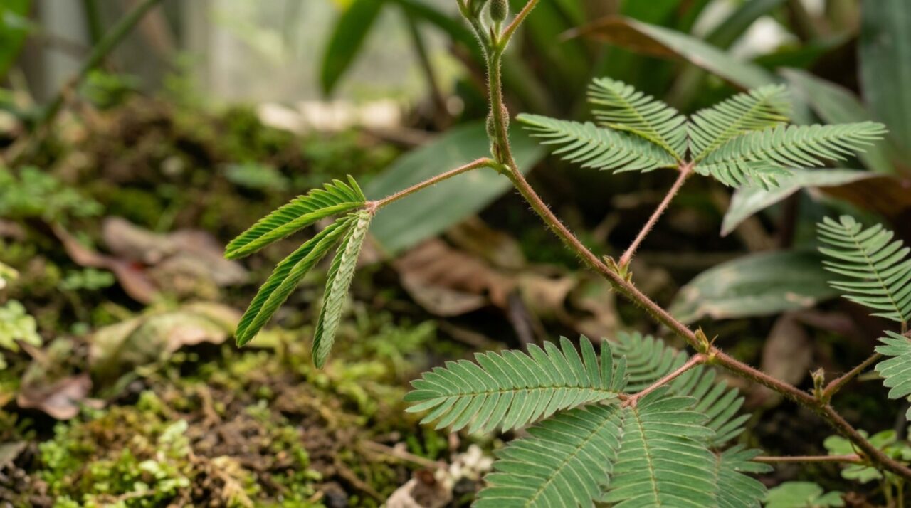 Uma planta fecha as folhas em segundos quando é tocada e o movimento nasce de água mudando rapidamente de lugar dentro de pequenas estruturas na base dos folíolos
