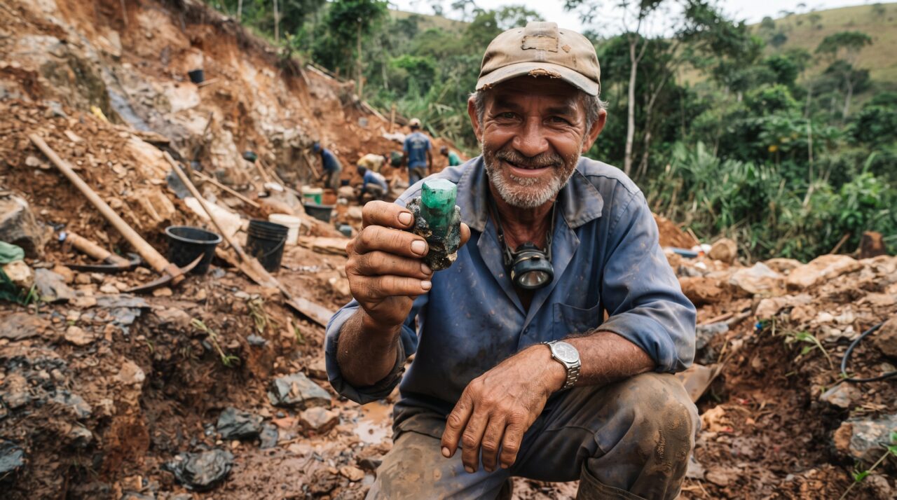 As regiões brasileiras em Minas Gerais, Bahia e Goiás que concentram as formações geológicas favoráveis às esmeraldas