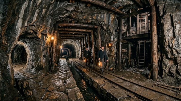 Túneis e galerias transformaram a drenagem subterrânea em parte essencial da mineração