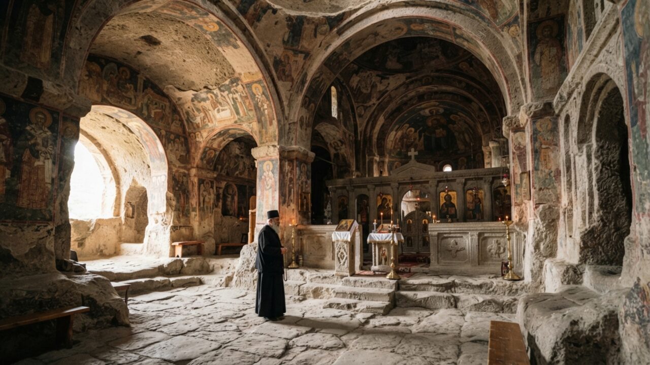 Uma igreja foi cortada dentro de uma montanha: centenas de salas revelam a cidade religiosa de Vardzia aberta pela erosão