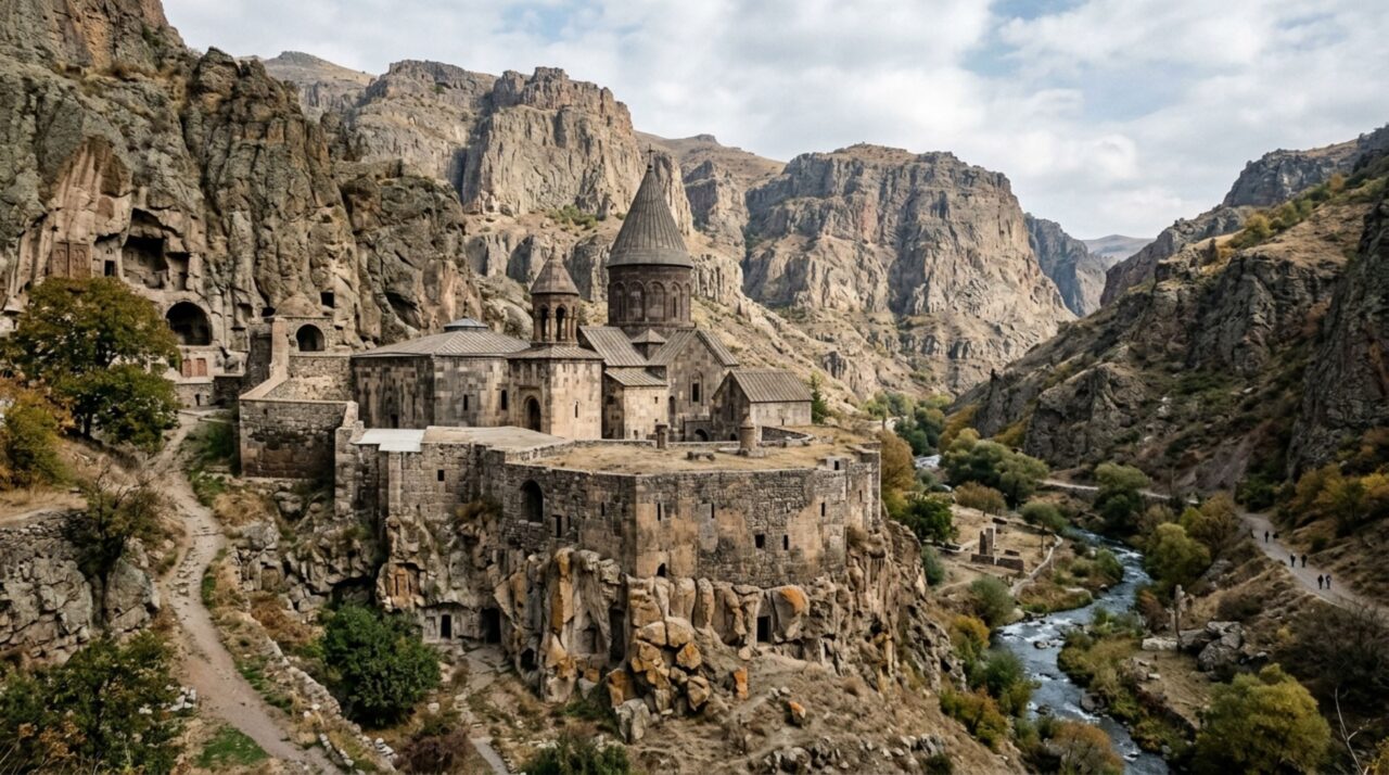 O impressionante complexo medieval onde igrejas e salas foram escavadas diretamente na rocha de uma montanha