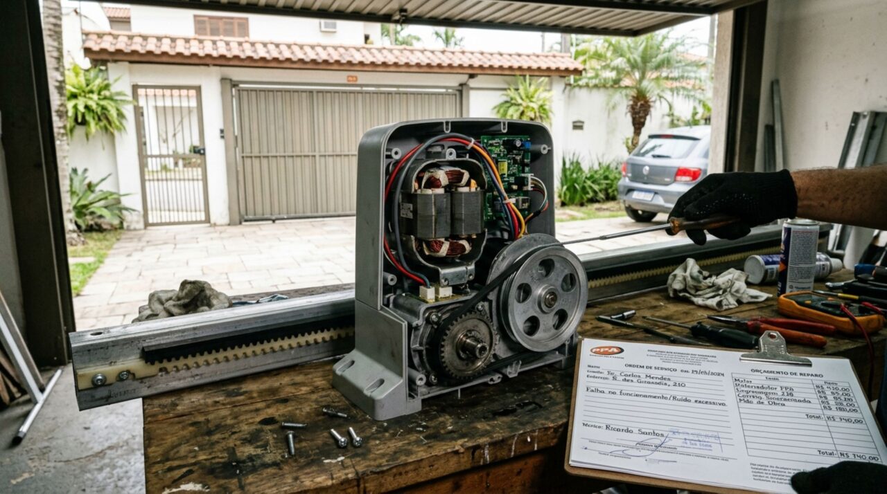 Família financia portão automático para aumentar a segurança da casa e, anos depois, vê o motor quebrar fora da garantia enquanto ainda restam prestações