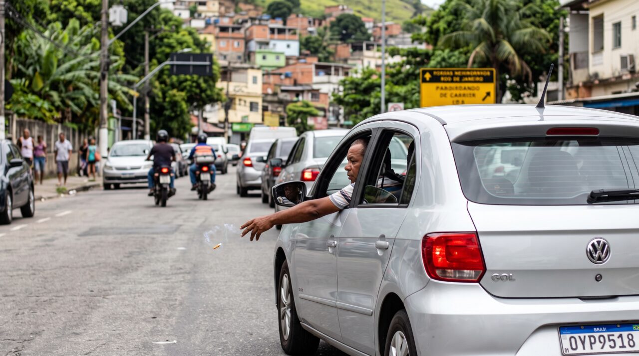 Multa por jogar bituca de cigarro pela janela do carro na rodovia