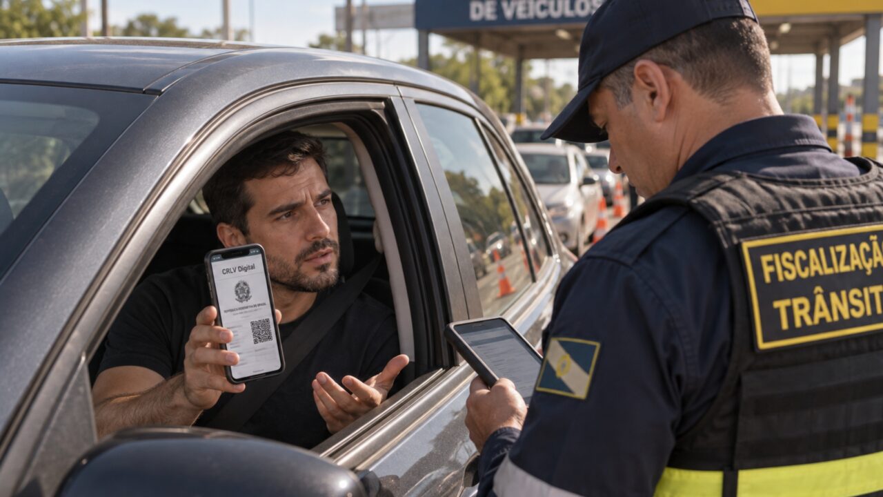 Motorista recebe do vendedor o CRLV digital salvo no celular, é parado meses depois e descobre que o arquivo continuava abrindo mesmo estando vencido