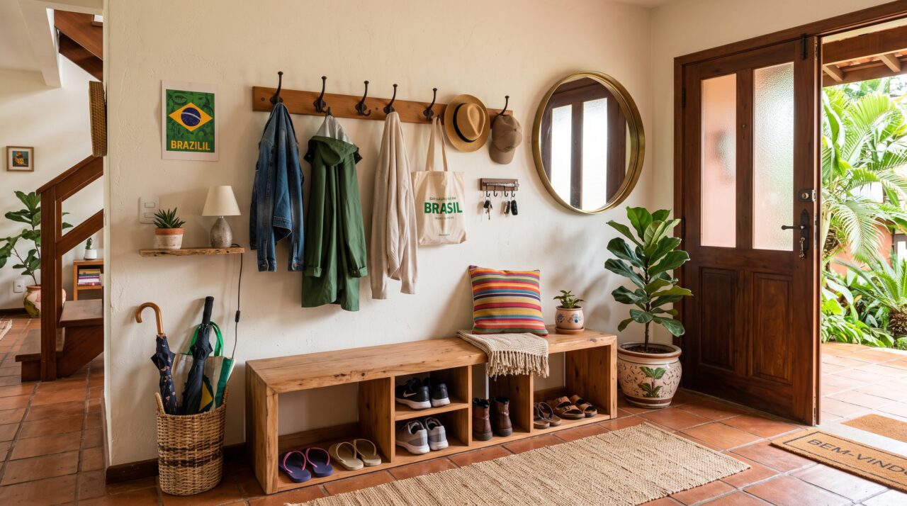 Quanto custa criar um hall de entrada (mudroom) de 3 m² em 2026 para organizar sapatos e casacos antes de entrar na sala?