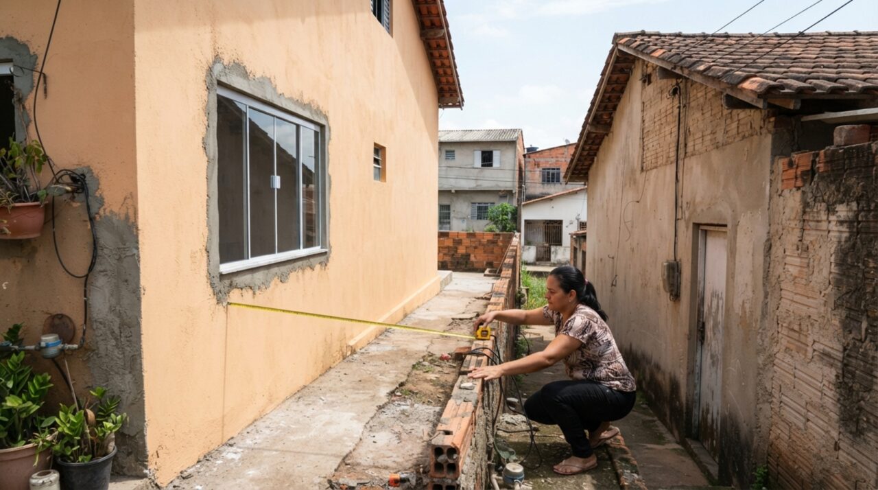 Família reforma a cozinha, abre uma janela a um metro da divisa e só percebe o problema quando o vizinho aparece com uma trena