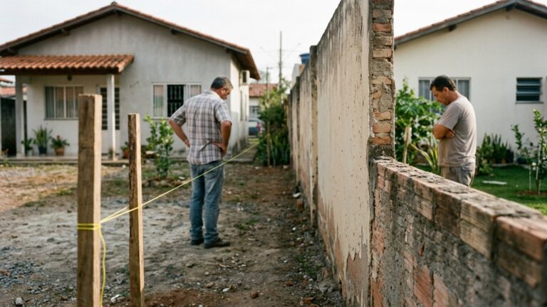 Duas famílias dividem o mesmo muro há décadas até uma reforma revelar que estrutura inteira foi construída alguns centímetros para dentro de apenas um dos terrenos
