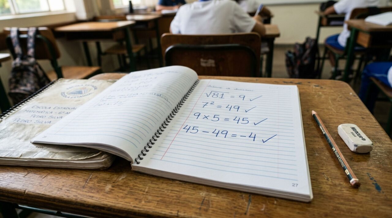 Você consegue resolver √81 × 5 − 7² sem usar a calculadora?