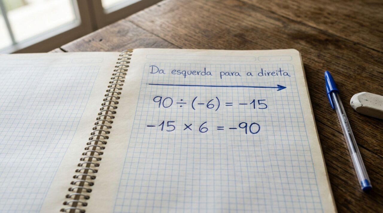 Sem usar calculadora, resolva a equação 90 ÷ (6 − 12) × 6 + 8 e descubra se você ainda lembra da matemática escolar