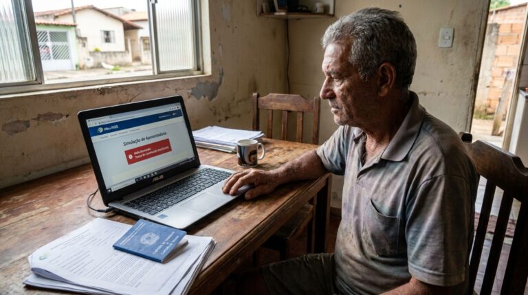 Homem completa a idade para se aposentar, faz a simulação no Meu INSS e descobre que ainda não possui o tempo mínimo de contribuição exigido