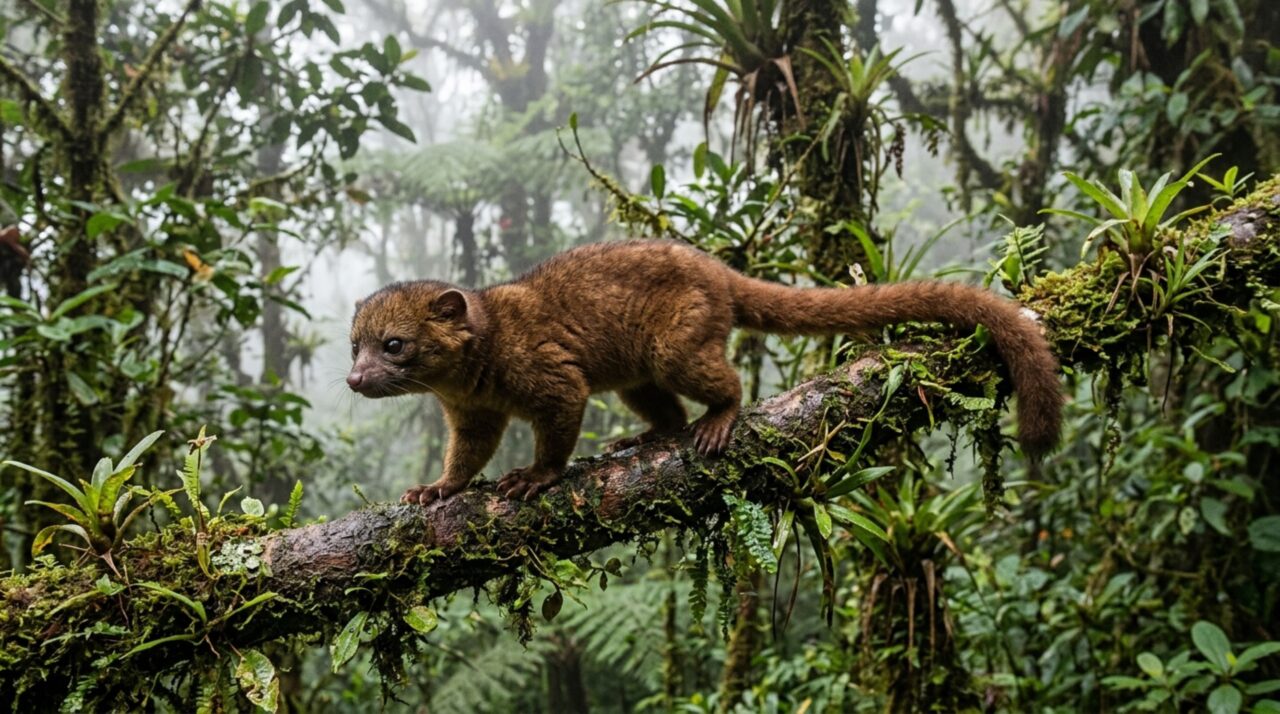 Um mamífero de olhos grandes viveu escondido nas florestas de neblina dos Andes até exemplares de museu ajudarem a revelar um novo carnívoro nas Américas