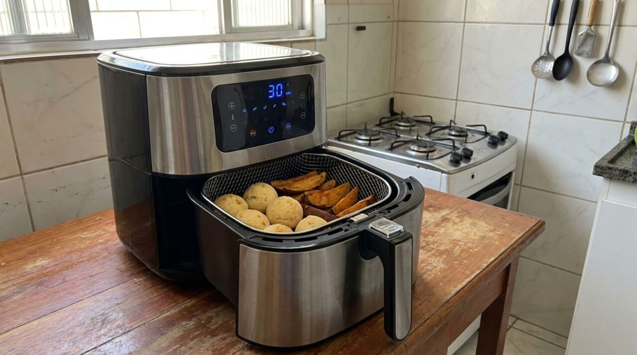 Quanto custa deixar uma air fryer de 1.500 watts ligada por 40 minutos e por que diminuir o tempo de preparo pode fazer diferença no fim do mês