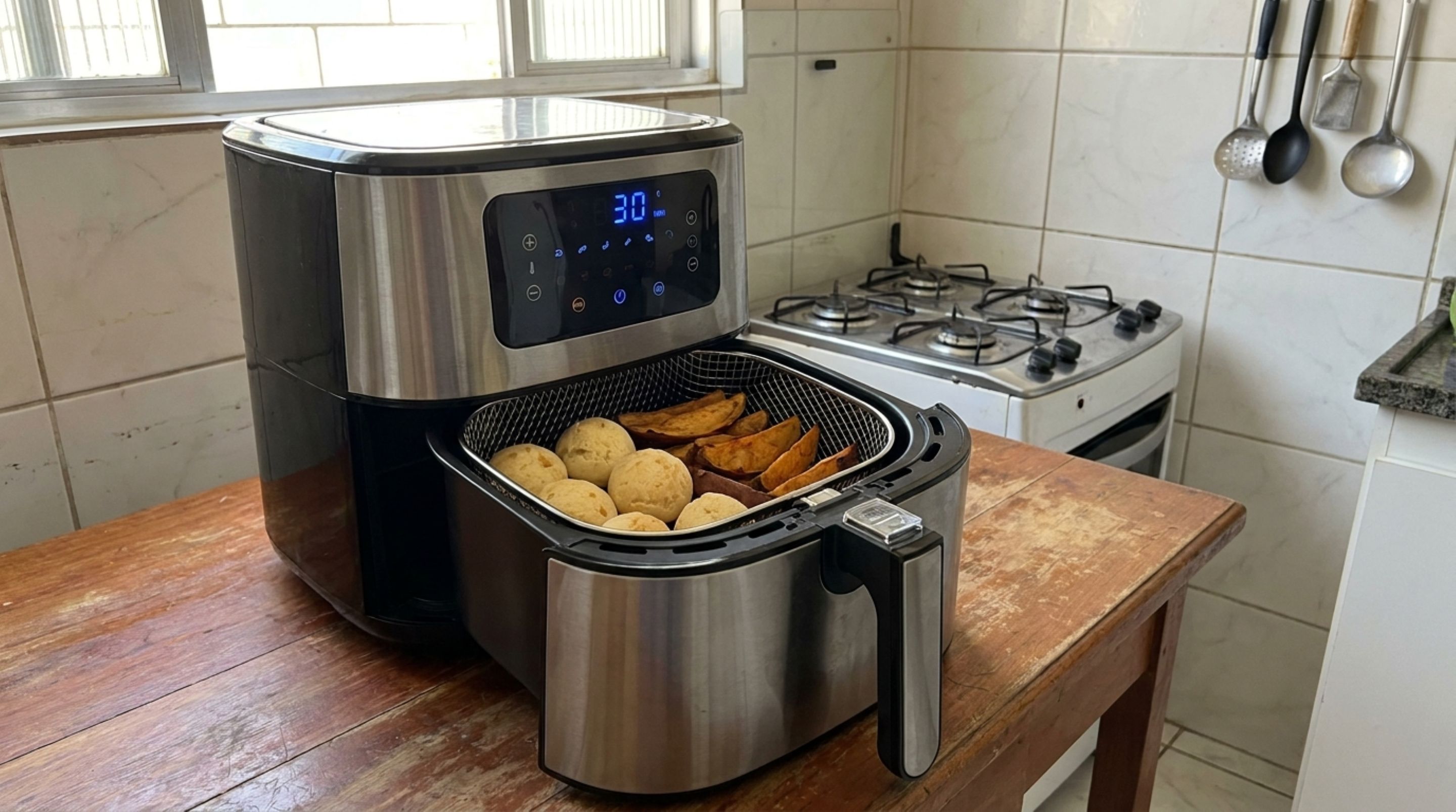 Quanto custa deixar uma air fryer de 1.500 watts ligada por 40 minutos e por que diminuir o tempo de preparo pode fazer diferença no fim do mês