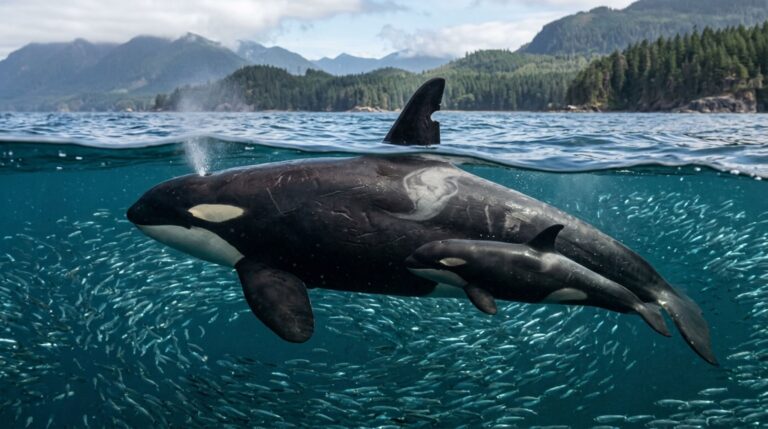 Entalhes na nadadeira dorsal e o padrão da saddle patch podem ajudar no reconhecimento de uma orca, enquanto os cardumes oferecem uma explicação ambiental para o retorno sazonal