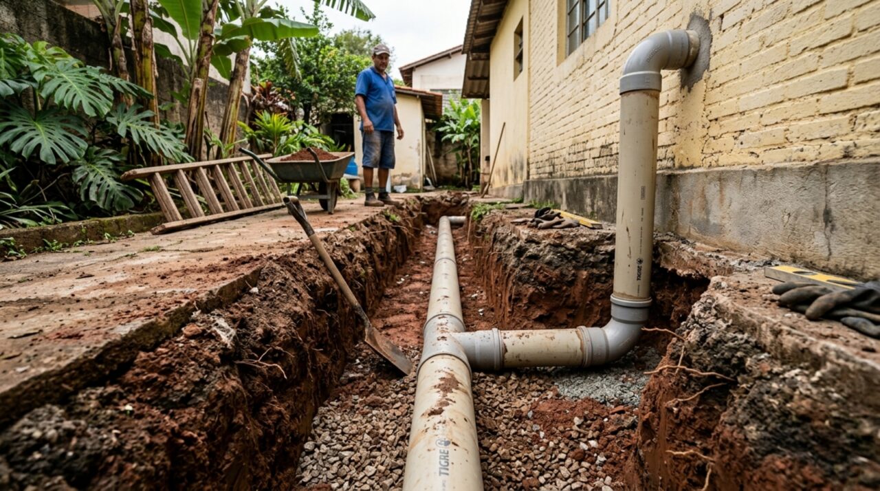 Morador enterra um tubo de PVC no quintal para refrescar a casa sem gastar com ar-condicionado, e o resultado surpreende até os vizinhos