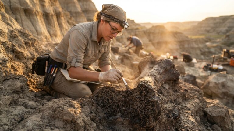 Um osso de dinossauro de 66 milhões de anos ainda guardava fragmentos de colágeno e reabriu a discussão sobre quanto tempo moléculas originais podem sobreviver
