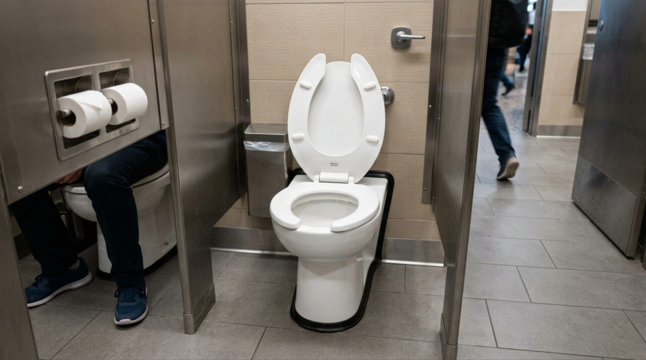 Para que serve a abertura nos vasos sanitários nos banheiros públicos