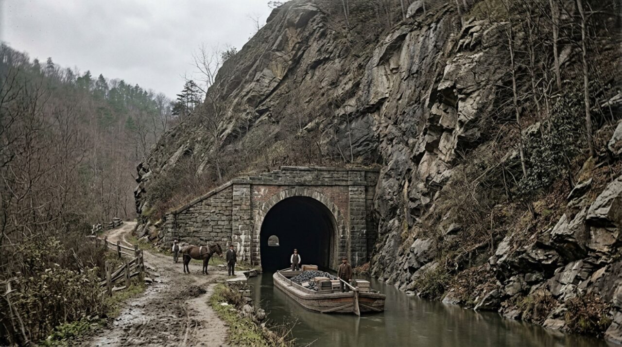 Um túnel de 950 metros deveria ficar pronto em dois anos, mas levou 14 por causa de rocha instável, falta de dinheiro e conflitos entre trabalhadores