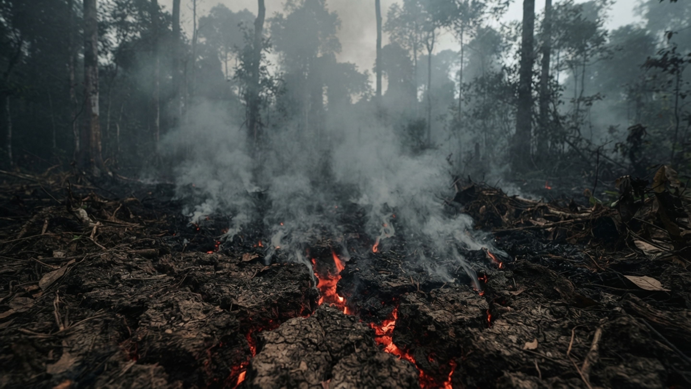 Fogo desceu para baixo do solo na Indonésia: turfa seca continuou queimando mesmo longe das chamas visíveis