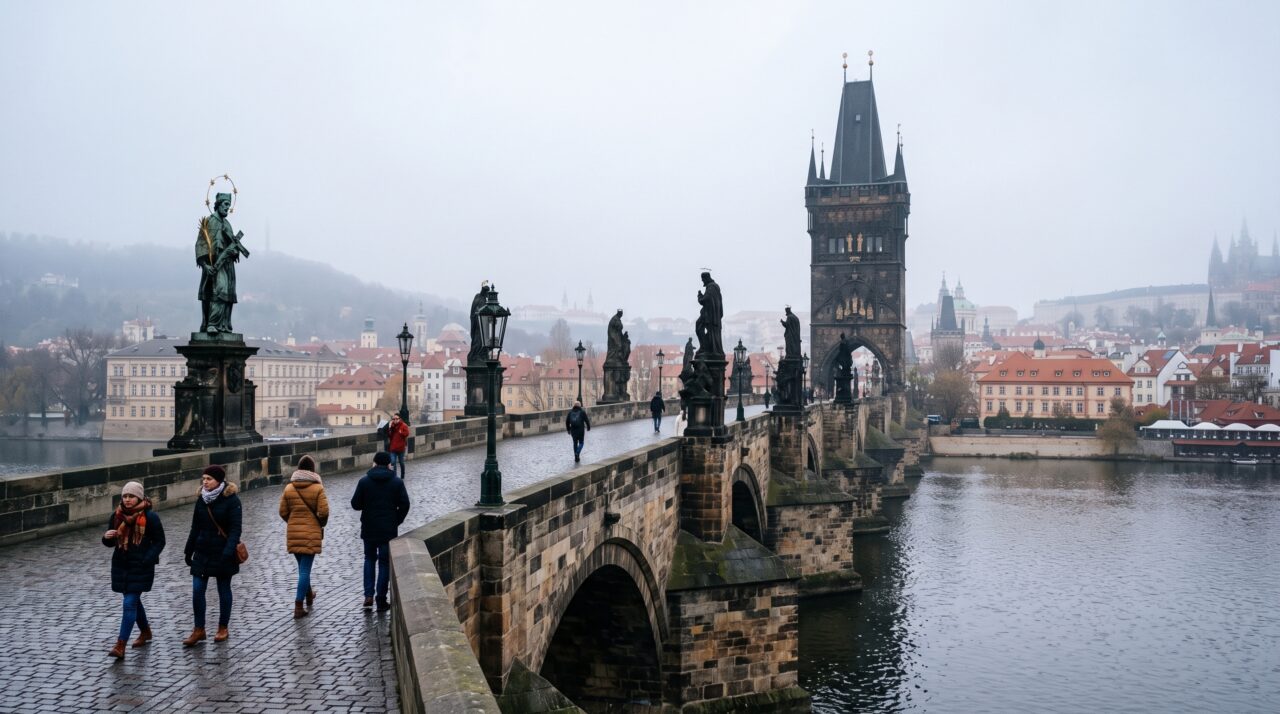 Uma ponte medieval continua atravessando Praga há mais de 600 anos: pedra, torres e estátuas fizeram dela parte da própria cidade