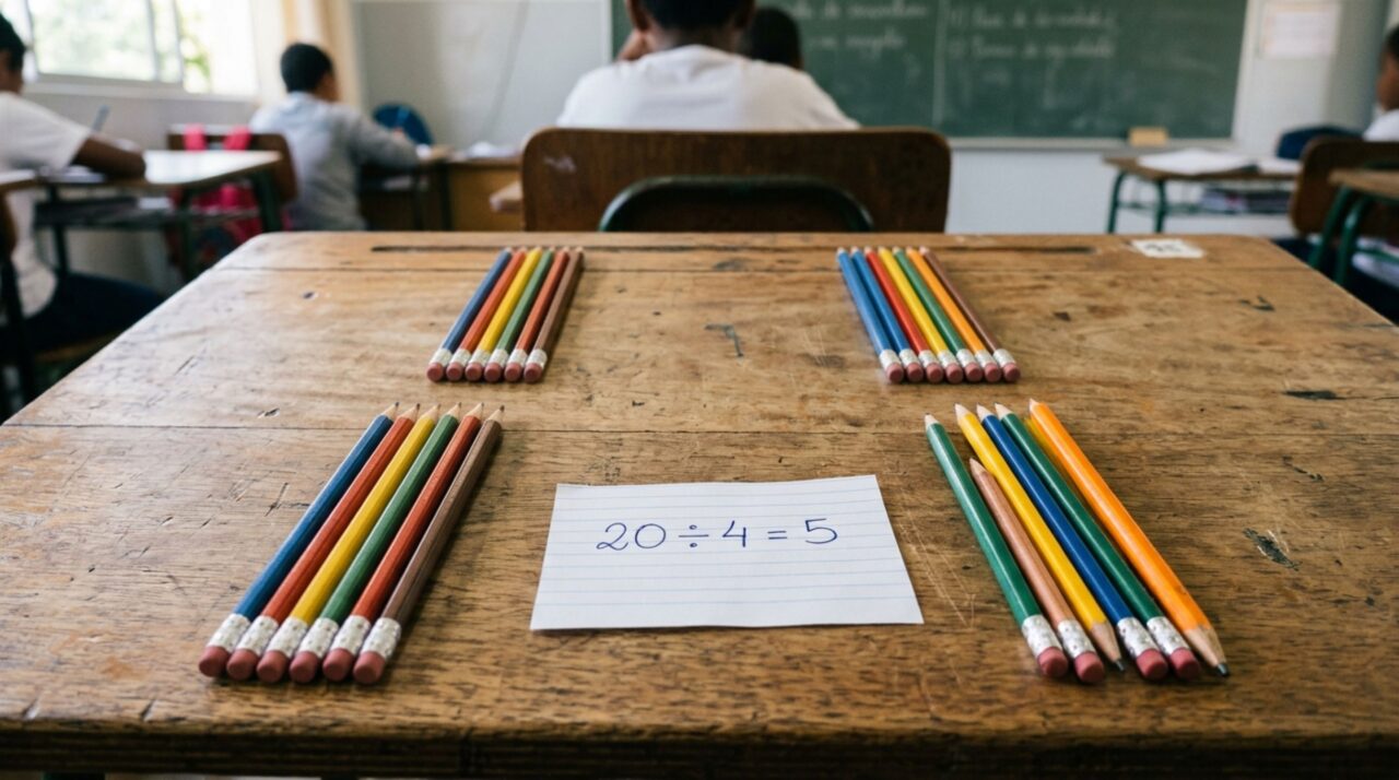 Sem usar calculadora, resolva (12 + 8) ÷ 4 e teste se você lembra da escola