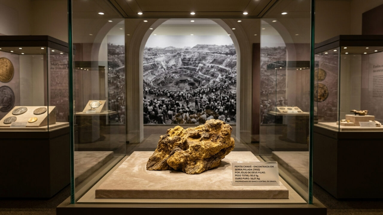 A pepita Canaã foi encontra por um garimpeiro em 1983 chamado Júlio de Deus Filho, em Serra Pelada, pesando 60,8 quilos com 56,61 quilos de ouro puro; ela é a maior pepita em exposição no mundo, comprada pelo Banco Central