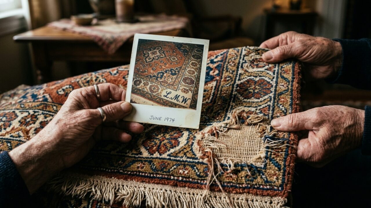 Tapete levado à lavanderia volta com a mesma cor e tamanho, mas cliente percebe que as iniciais bordadas pela avó desapareceram