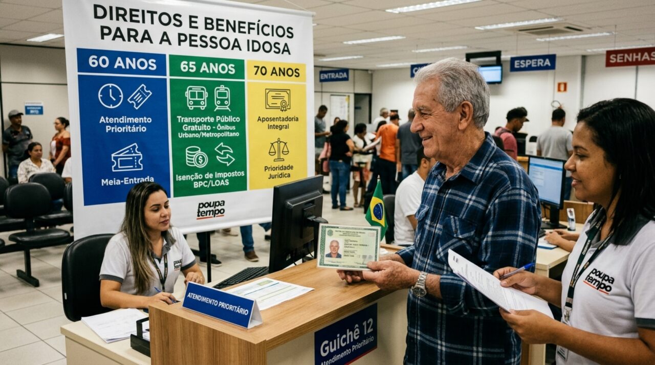 Quais descontos e isenções o idoso tem aos 60, 65 e 70 anos no Brasil: a lista do que a lei garante, os documentos exigidos e o que costuma travar o pedido