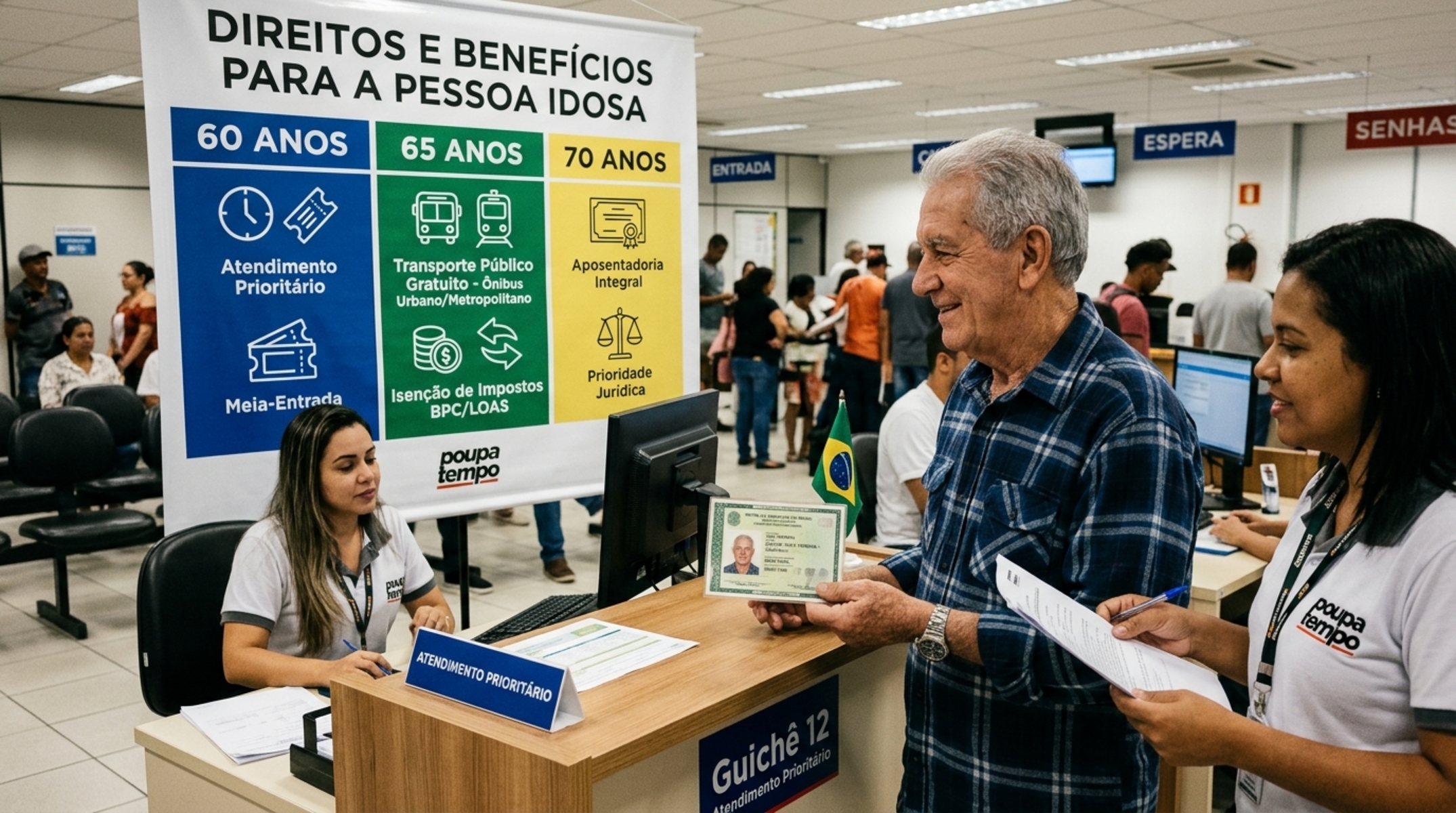 Quais descontos e isenções o idoso tem aos 60, 65 e 70 anos no Brasil: a lista do que a lei garante, os documentos exigidos e o que costuma travar o pedido