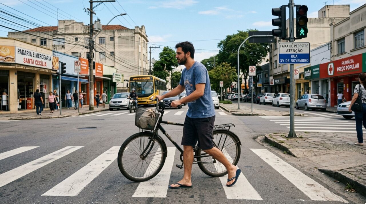 Ciclista achava que era considerado equivalente a pedestres perante o CTB, mas ao ser parado por fiscalização, descobre que bicicletas possuem regras para circulação correta