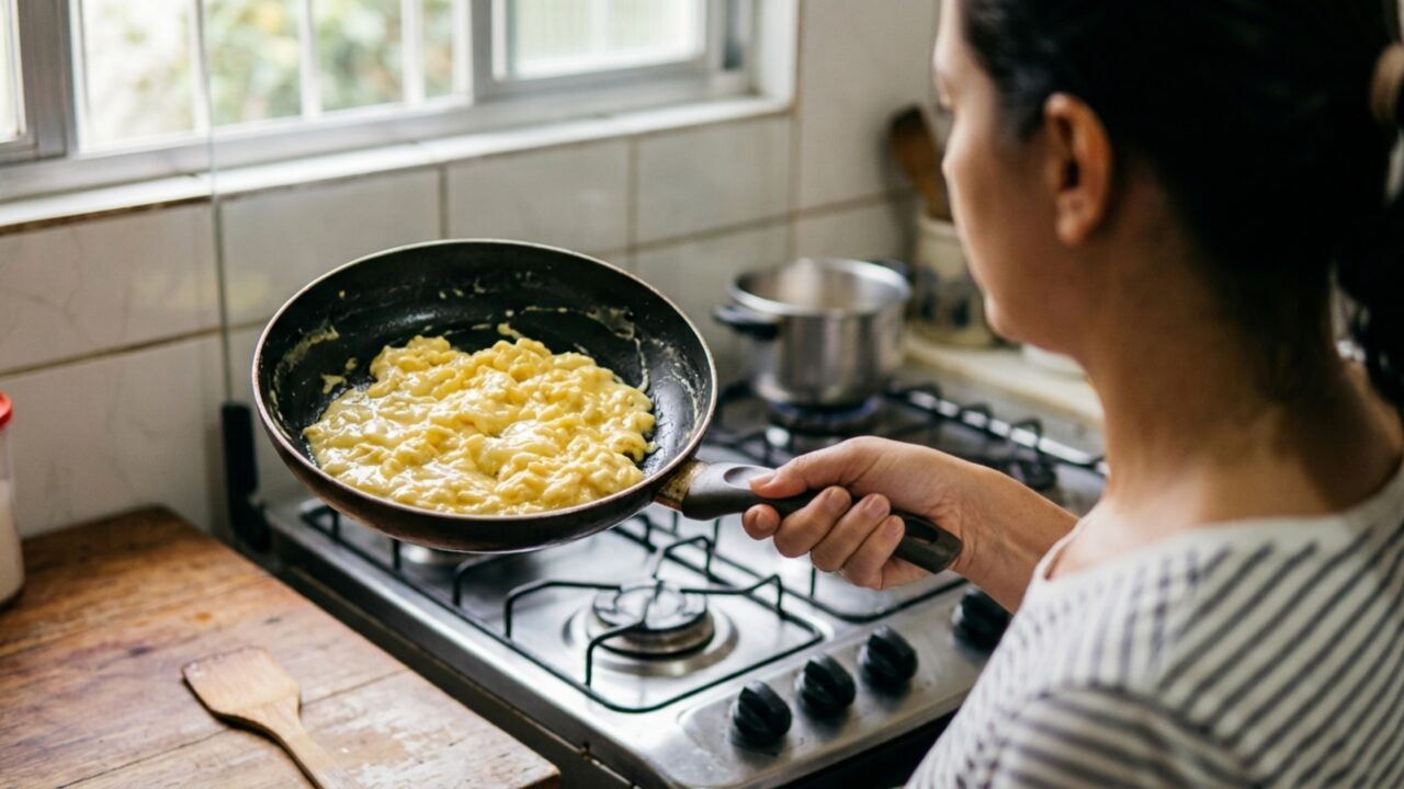 O segredo para um ovo mexido mais cremoso não está em colocar mais leite: controlar o fogo muda muito mais o resultado