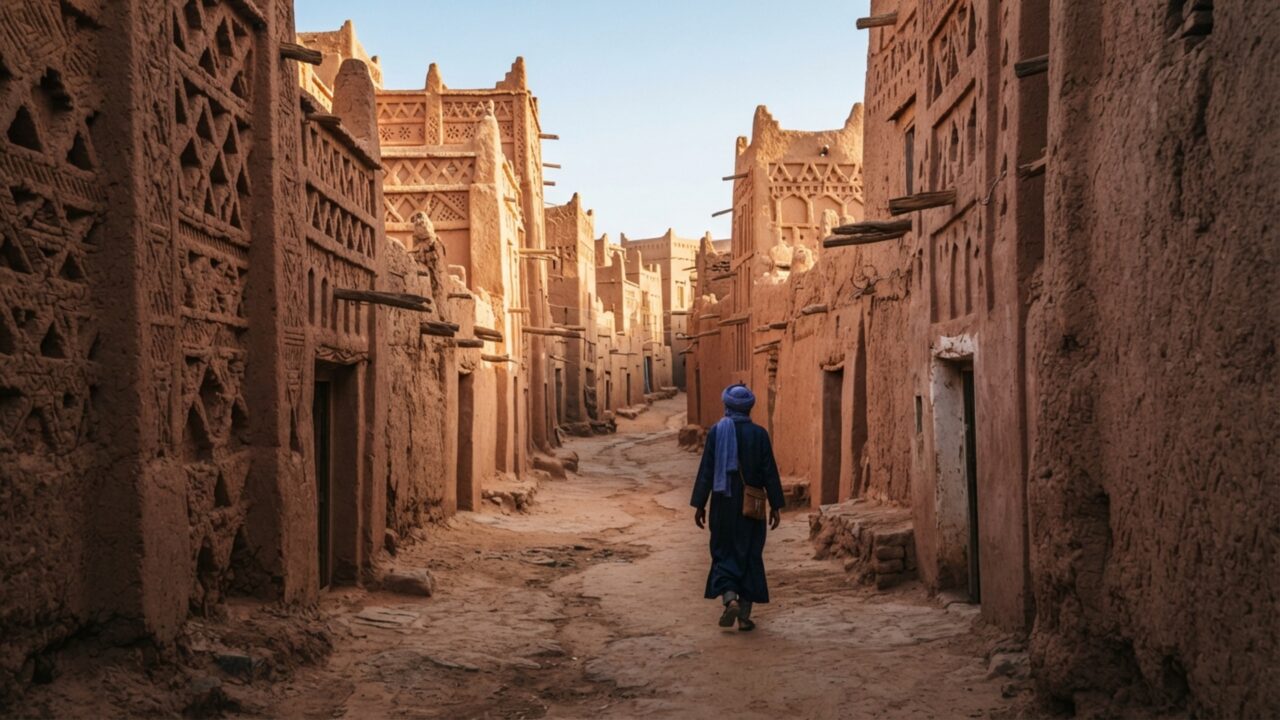 Uma cidade de terra vermelha ergueu muralhas no Sahel: Agadez cresceu no cruzamento de caravanas que atravessavam o Saara