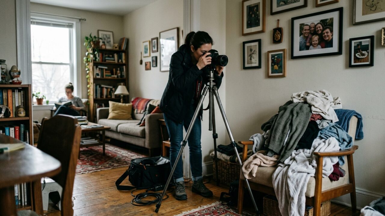 Propriet&aacute;rio entra com fot&oacute;grafo no im&oacute;vel ainda alugado e imagens dos quartos ocupados aparecem em an&uacute;ncio de venda
