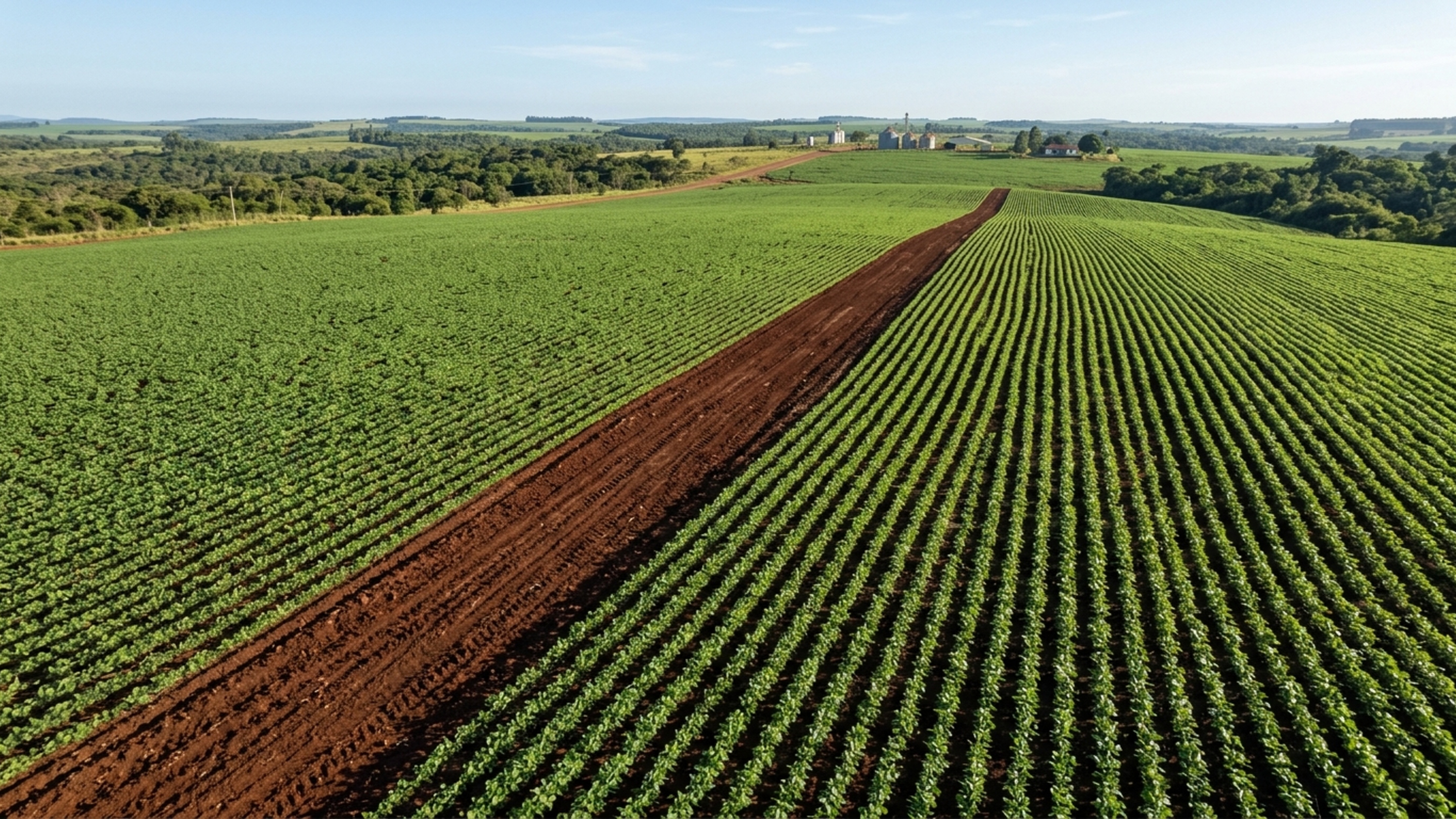 Agricultor atravessa a lavoura depois da germinação e encontra faixas inteiras sem plantas seguindo exatamente o caminho de uma linha da semeadora