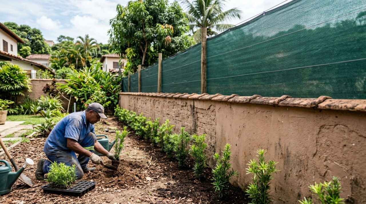 Casal retorna do fim de semana e encontra cerca-viva com mais de 5 anos, removida durante reforma do muro, ele pede recomposição da vegetação que garantia privacidade ao quintal