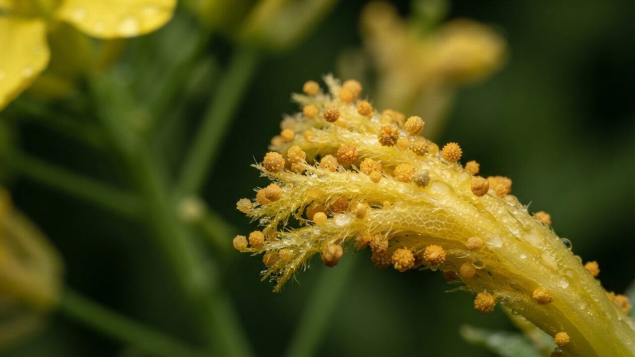 Uma planta indiana impede o próprio pólen de fecundá-la e esse bloqueio natural pode virar ferramenta para produzir sementes híbridas de oleaginosas em maior escala