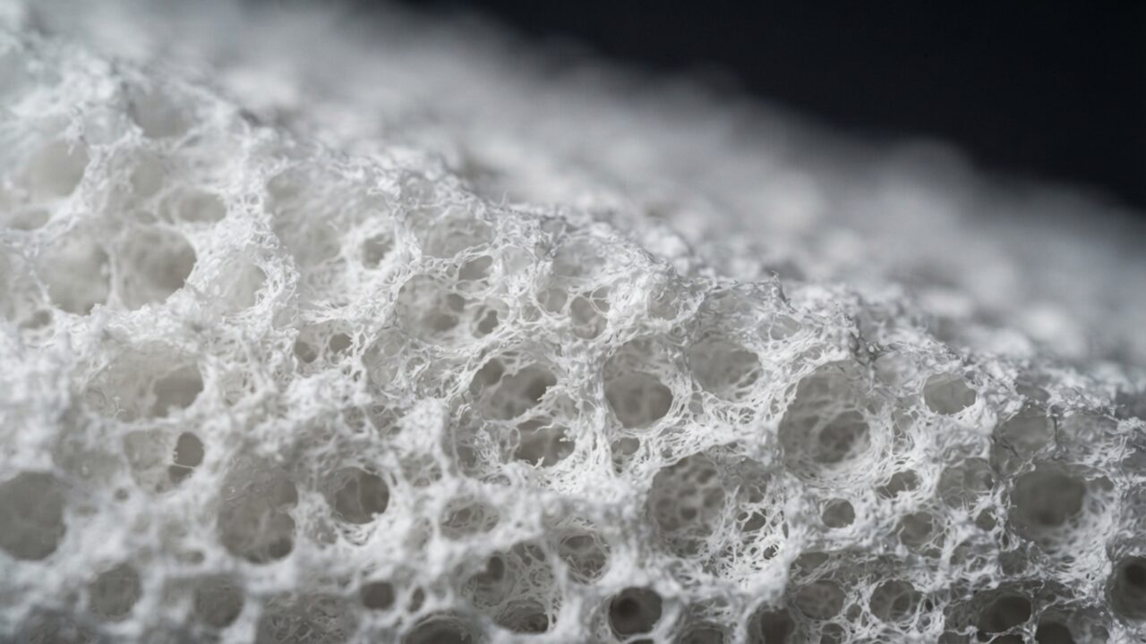 Um material ficou intensamente branco sem receber pigmento: espuma imita neve e flores enquanto também repele água