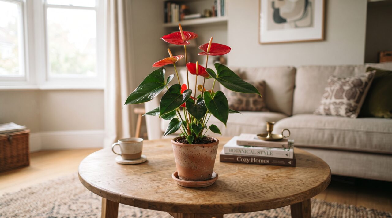 Antúrio: a posição exata na sala que estimula essa folhagem a produzir aquelas lindas “flores” vermelhas o ano inteiro com zero esforço