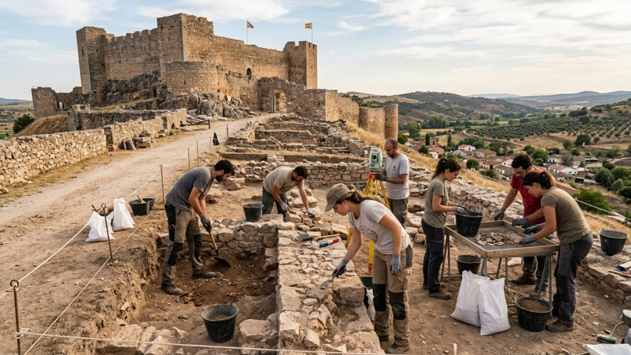 Precisam de voluntários para escavar um castelo islâmico em uma cidade de Guadalajara: eles oferecem café da manhã e sessões de desenho por uma semana