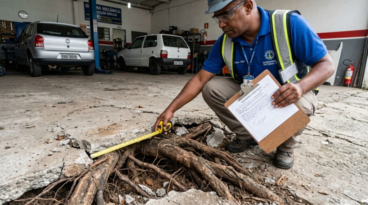 Casal planta uma árvore para fazer sombra no quintal e, anos depois, vizinho descobre que as raízes começaram a levantar o piso da sua garagem