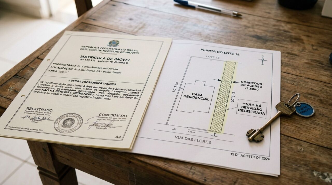 Casal compra casa com entrada independente pelos fundos, usada há décadas, e descobre durante a reforma que não existe servidão registrada para a passagem