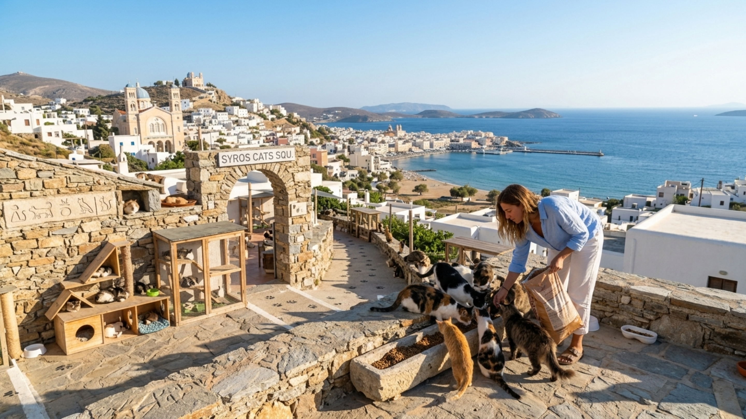 Querer viver de graça em uma ilha na Grécia? Estão oferecendo acomodação e café da manhã em troca de cuidar dos gatos algumas horas por dia