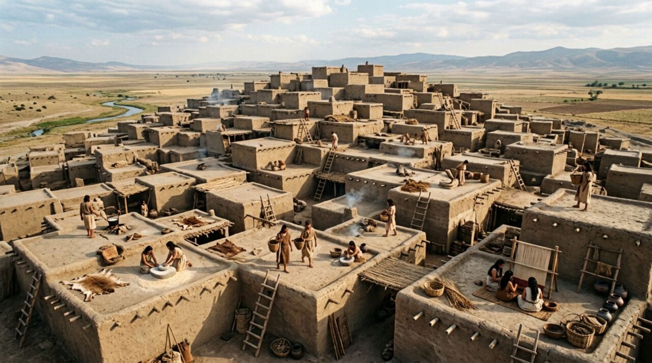 A cidade pré-histórica onde as pessoas entravam nas casas pelo teto e circulavam por uma paisagem quase sem ruas