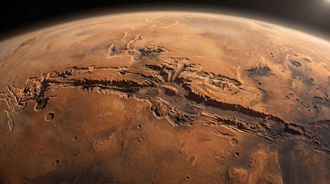 Um cânion em Marte se estende por mais de 4 mil quilômetros e em alguns pontos chega a ser várias vezes mais profundo que o Grand Canyon